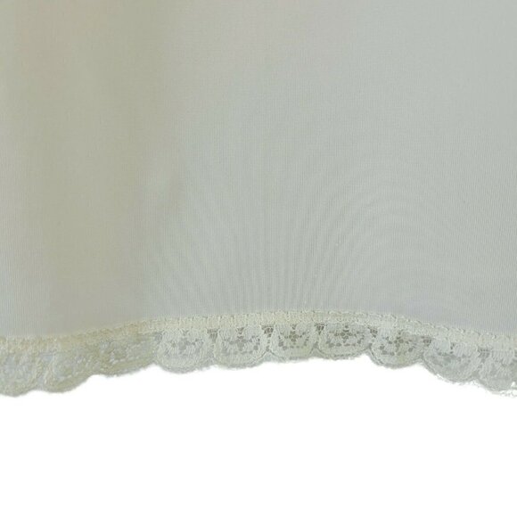 Vintage ShadowLine Half Slip Pillow Tab Cream 1060's Sm High Slit Lace Trim USA - Picture 4 of 9